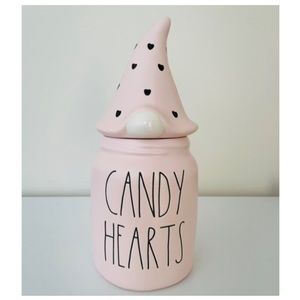 NEW Rae Dunn Candy Hearts Pink Baby Gnome Topper Canister